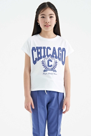   :21585 PRINTING BLOUSE WHITE & NAVYBLUE