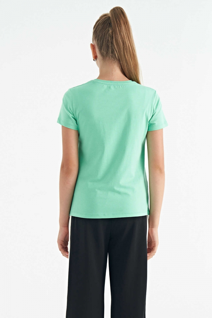   :19693 ROUND NECK DIGITAL BEIGE