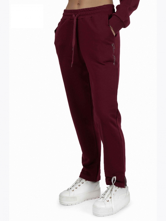    :J8057 WOMEN TRACKSUIT PANTS BORDEAU