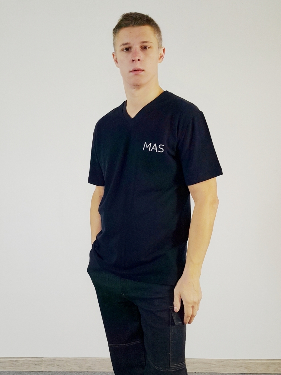   :16218 SHIRT NAVYBLUE & WHITE
